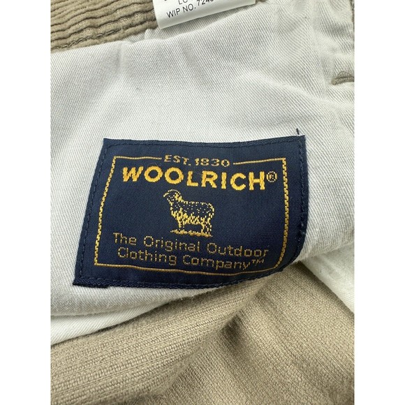 Woolrich Corduroy Pants Mens 36x30 Khaki Pleated Leg Suit Pants Cotton Straight - Picture 16 of 16